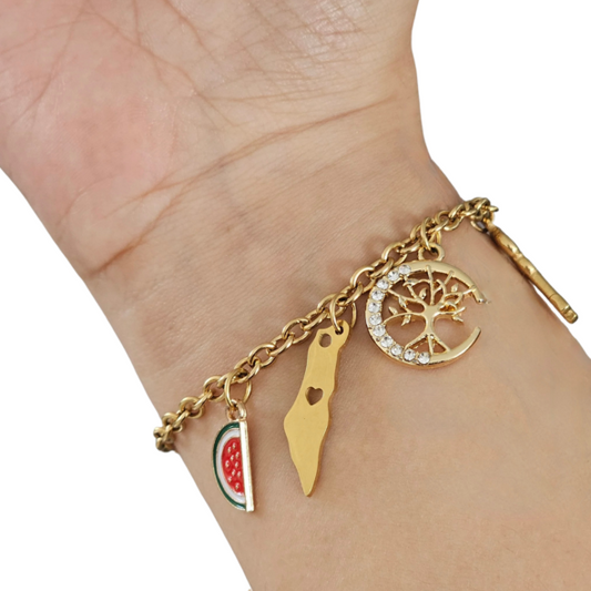 Palestine charm bracelet