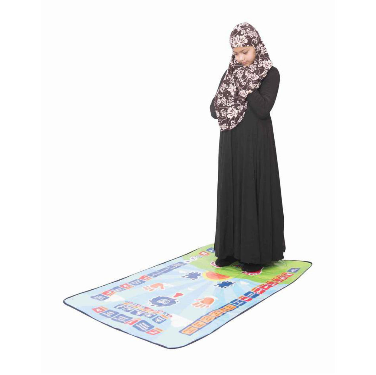 Kids' educational prayer mat with free Iqrah book marker
