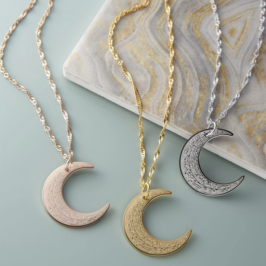 4 Quls crescent moon necklace