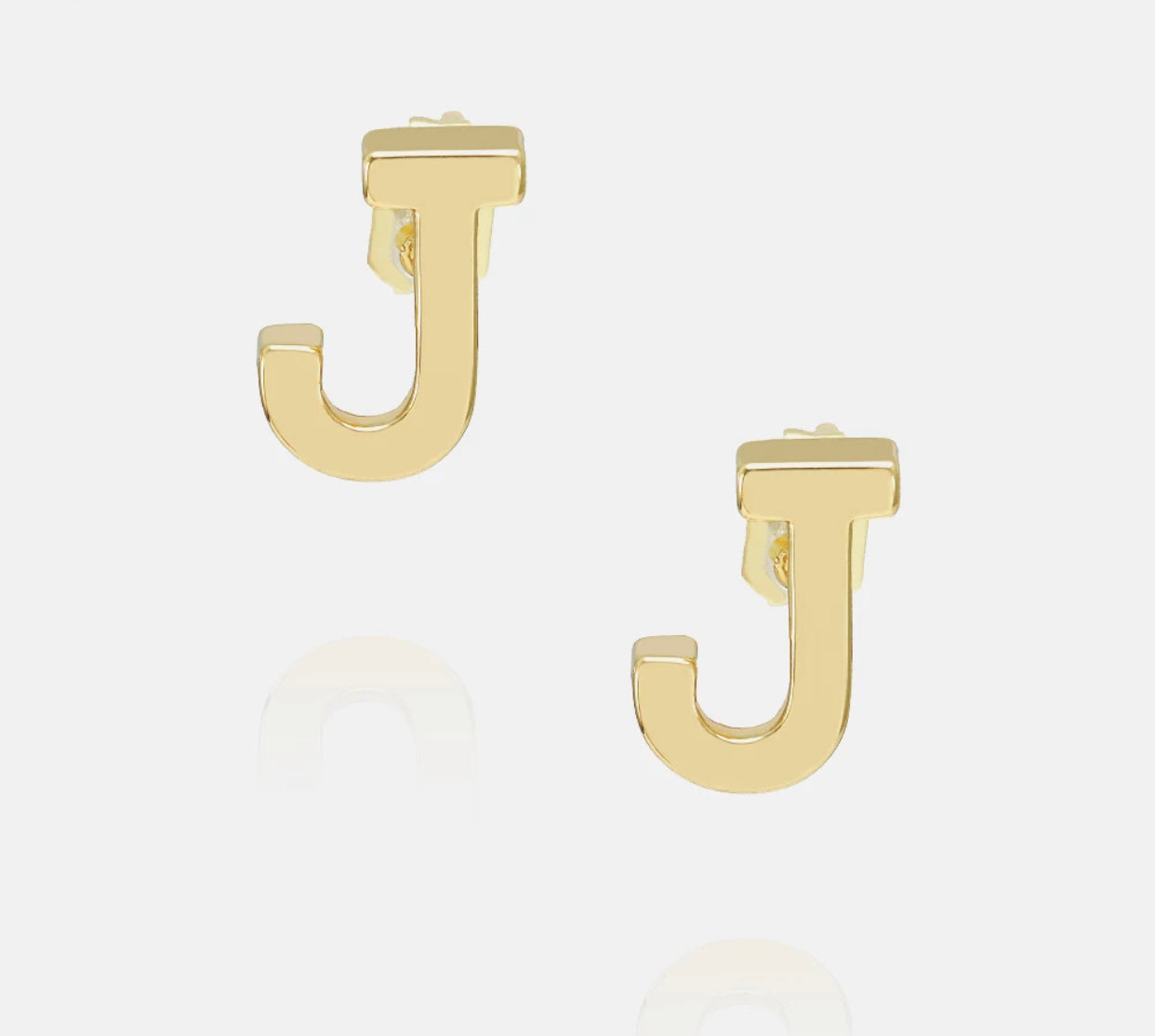 Initial 18k gold plated earrings select from A-Z