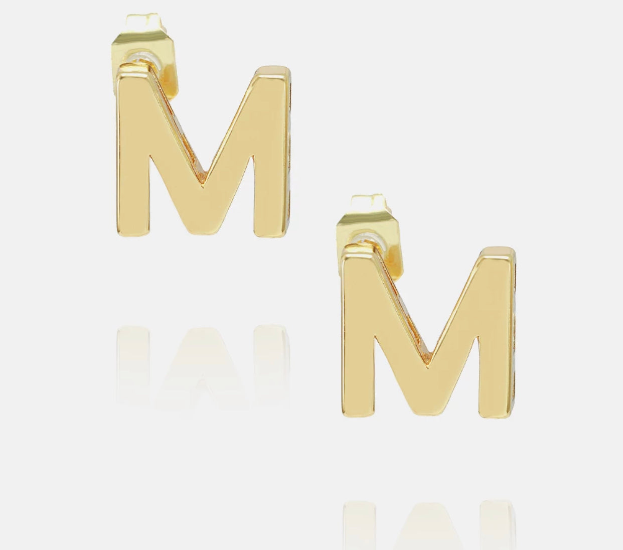Initial 18k gold plated earrings select from A-Z